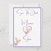 蘭の花の日付のカードを結婚保存 招待状 (裏面)