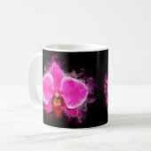 蘭の花の水彩画 - ピンク bb 02 コーヒーマグカップ (正面左)