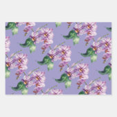 蘭の花の水色の紫の灰色のエキゾチックな開花 ラッピングペーパーシート (正面3)
