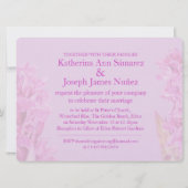 蘭の花の水色の紫色の結婚式の招待 招待状 (裏面)