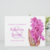 蘭の花の水色の紫色の結婚式の招待 招待状 (スタンド正面)