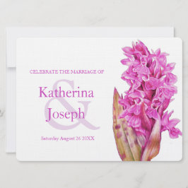 蘭の花の水色の紫色の結婚式の招待 招待状