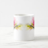 蘭の花の水色 – ピンクのweb 01 コーヒーマグカップ (中央)