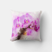 蘭の花の水色 – ピンクのweb 03 クッション (正面)