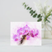 蘭の花の水色 – ピンクのweb 03 ポストカード (スタンド正面)
