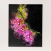 蘭の花の水色 – ピンクbb 01 ジグソーパズル (縦)