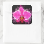 蘭の花の水色 – ピンクbb 02 スクエアシール (バッグ)