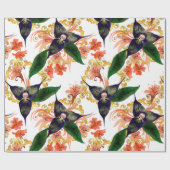 蘭の花の水色 ラッピングペーパー (フラット)