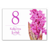 蘭の花の紫結婚のテーブルカード テーブルナンバー (裏面)