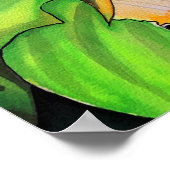 蘭の花の緑と黄色の芸術 ポスター (角)