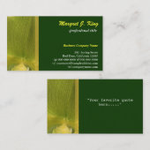 蘭の花の花の緑の名刺。 名刺 (正面/裏面)