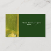 蘭の花の花の緑の名刺。 名刺 (裏面)