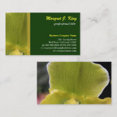 蘭の花の花の緑の名刺。 名刺 (正面/裏面)