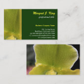 蘭の花の花の緑の名刺。 名刺 (正面/裏面)