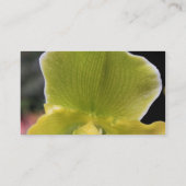 蘭の花の花びらのグリーンビジネスカード。 名刺 (裏面)