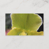 蘭の花の花びらのグリーン名刺。 名刺 (裏面)