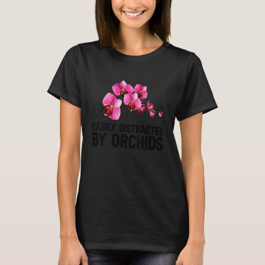 蘭の花の蘭に気を取られる Tシャツ (正面)