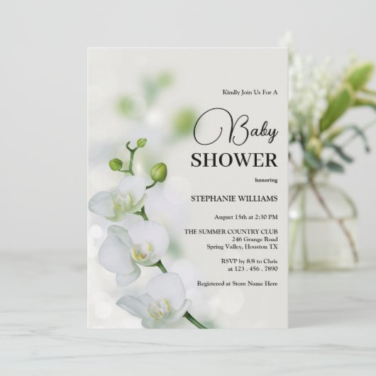 蘭の花の赤ちゃんシャワー 招待状 (スタンド正面)