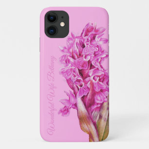 蘭の花ピンクの水の色のアートカスタム iPhone 11 ケース