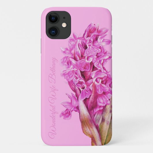 蘭の花ピンクの水の色のアートカスタム Case-Mate iPhoneケース (裏面)