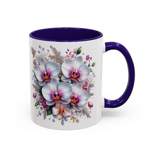 蘭の花マグカップ 高級感のある花ギフトカップ マグカップ