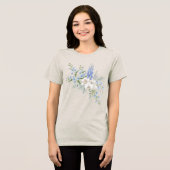 蘭の花束、水彩花卉 トライブレンドTシャツ (正面全面)