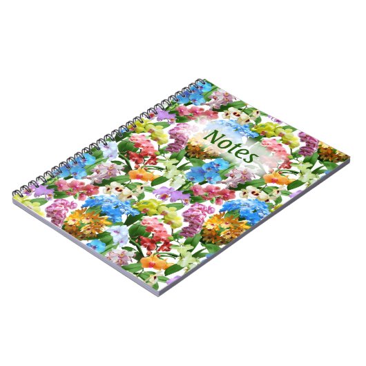 蘭の花柄 ノートブック (左側)