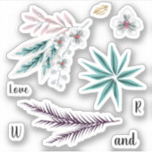 蘭の花葉、フローラ、葉、唇、 シール (正面)