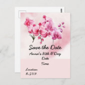 蘭の花80誕生日日付はがきを保存 ポストカード (正面/裏面)