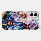 蘭の花iPhoneケース 青 ピンク エレガント Case-Mate iPhoneケース (裏面 (横))