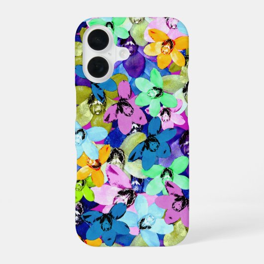 蘭の華麗な水彩画,  iPhone 16ケース (裏面)
