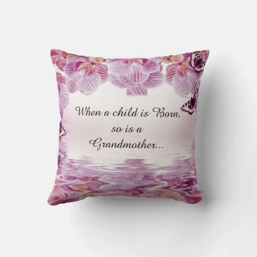 蘭の蝶祖母の引用文の装飾用クッション クッション (裏面)