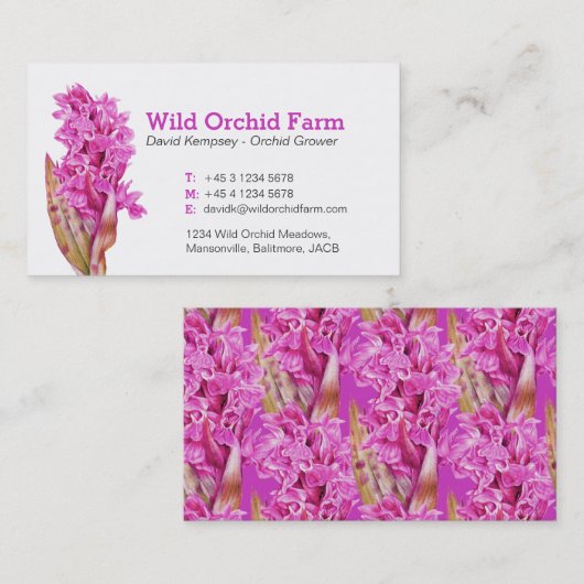 蘭の農家/花の栽培者の名刺 名刺 (正面/裏面)