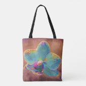 蘭の青と紫の花の絵 トートバッグ (裏面)