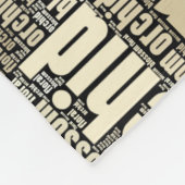 蘭の黒上の花の花の単語の雲 フリースブランケット (角)