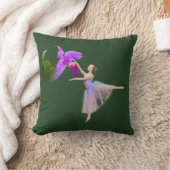 蘭を持つバレリーナ クッション (ブランケット)