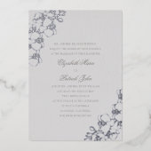 蘭アイボリーフォイルフォーマル伝統的結婚ズ 箔招待状 (正面)