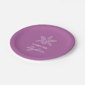 蘭エレガントはっきりしたシンプル紫の花 ペーパープレート (アングル)