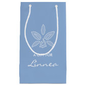 蘭エレガントシンプル粉末青い花 スモールペーパーバッグ (正面)