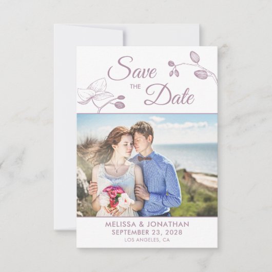 蘭エレガントモダンフローラ写真の日付を保存 (正面)