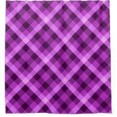 蘭エレガント紫の格子模様のシャワーカーテン シャワーカーテン (正面)