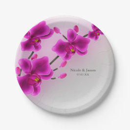 蘭エレガント花結婚フローラ ペーパープレート