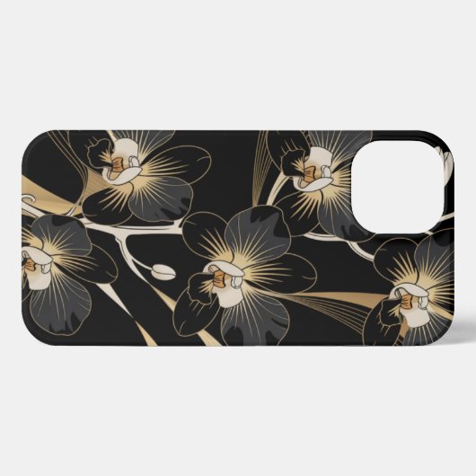 蘭エレガント花 iPhoneケース (裏面横)