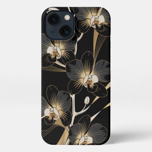 蘭エレガント花 iPhoneケース (裏面)