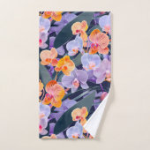 蘭カラフル模様 バスタオルセット (ハンドタオル)