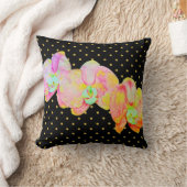 蘭カリブの蘭、熱帯水色の花 クッション (ブランケット)