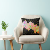 蘭カリブの蘭、熱帯水色の花 クッション (椅子)