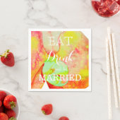 蘭カリブの蘭、熱帯水色の花 スタンダードカクテルナプキン (インサイチュ)