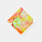 蘭カリブの蘭、熱帯水色の花 スタンダードカクテルナプキン (角)