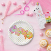 蘭カリブの蘭、熱帯水色の花 ペーパープレート (パーティー)